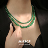 925纯银绿玛瑙项链女锁骨链小众，设计高级感气质轻奢bcx4632