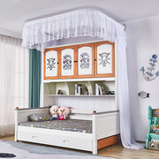 导轨蚊帐子母床双层床家用儿童一体高低上下铺1.2米1.5米衣柜梯形