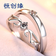 英国设计师topwhits925银戒指情侣，对戒刻字创意，日韩版