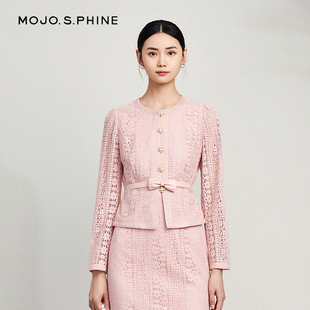 mojo温柔气质蕾丝套装，短外套2024年早春浪漫精致奢华上衣女装