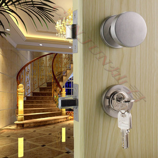 不锈钢青古铜双面现代简约隐形门锁室内门锁房门锁分体锁带钥匙