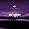 天然紫色水晶纯银戒指女士小众设计红宝石时尚个性生日礼物送妈妈