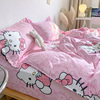 卡通超萌hellokitty猫，四件套床上用品粉色蝴蝶结，学生宿舍三件套女