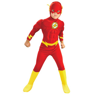 闪电侠超级英雄肌肉儿童装扮衣服cos动漫人物男孩万圣节舞台服装