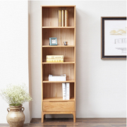 日式实木书架简约现代白橡木书柜置物架展示柜书房环保家具
