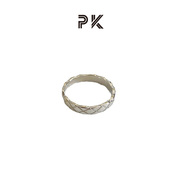 盛太雪糕ParasKors PK小香风格纹戒指菱形纹理指环银精致