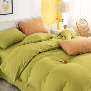 素色床单纯色纯棉四件套床上用品被套炕单全棉学生宿舍三件套单件
