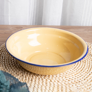 唐瓷盆面盆小号老式搪瓷碗糖瓷盆家用怀旧家用厨房汤盆带盖汤盆