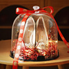 婚鞋新娘鞋盒结婚堵门接亲游戏道具装婚鞋的盒子透明水晶鞋盒