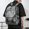 男双肩包韩版休闲潮流旅行包背包pu皮个性时尚大容量大学生书包