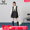 KEIKO 精致甜妹假两件式连衣裙2024春夏非正式学院风显瘦A字裙子