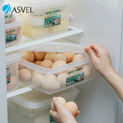 日本进口asvel鸡蛋收纳盒面包子冰箱保鲜盒大容量冷冻密封分装盒