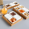 舍里日式陶瓷分格盘分格碟子，干果盘客厅瓜子坚果糖果盒零食收纳盒