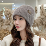加厚针织毛线帽女冬季保暖加绒套，头帽防寒防风包头帽(包头帽)冷帽护耳帽子