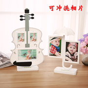 洗相片卡通创意提琴儿童相框摆台3寸5寸7寸宝宝框组合照片框相架