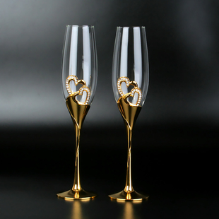 高脚香槟杯套装家用水晶玻璃红酒杯轻奢高档欧式创意，高颜值小酒具