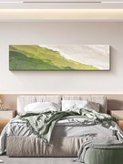 客厅装饰画现代沙发背景墙砂岩肌理挂画主卧床头卧室绿色艺术壁画