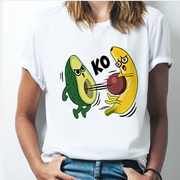 Avocado Banana T shirt  恶搞Ins超火牛油果大战香蕉女士T恤上衣