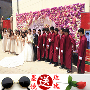 中式结婚礼服伴郎伴娘服男士，长衫长袍大褂民国古装相声兄弟团礼服