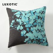 浅海集 蝴蝶兰蓝澳洲羽绒抱枕客厅沙发靠枕现代简约植物花卉靠垫