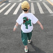 2022童装男童套装夏装时尚中大童儿童韩版帅气休闲短袖两件套