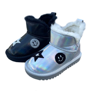 斯乃纳童鞋2022冬sp243680女童加毛加厚低筒雪地，靴儿童大棉鞋