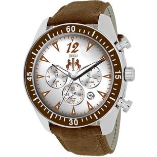 Jivago全球购欧美手表男士2024三眼计时褐色皮带日历高级