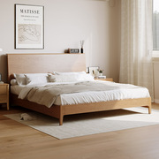 天坛家具全实木床简约卧室，1.8红橡木北欧风，1.5米主卧双人储物床