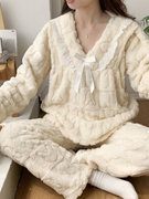 孕妇睡衣大码200斤冬季哺乳产妇家居服月子服夹棉加绒加厚可调节.