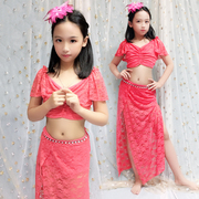 少儿肚皮舞表演服儿童印度舞演出服蕾丝长裙套装女童幼儿舞蹈服装