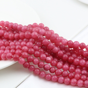 天然石10颗装红纹石散珠圆珠，手工饰品材料，diy手链项链耳坠配件