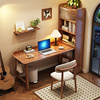 实木转角书桌书架一体桌卧室拐角电脑桌书柜组合写字台家用办公桌