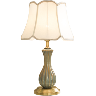 全铜美式台灯卧室客厅家用现代简约欧式陶瓷浪漫婚房装饰床头灯具