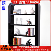 白色烤漆书架书柜简约现代隔断柜置物装饰柜简易落地书柜书架定制