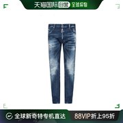 香港直邮Dsquared2D二次方男士牛仔裤蓝色棉质日常百搭简约透气