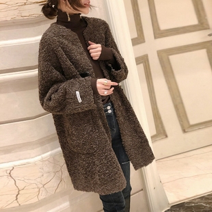 羊羔毛外套女春冬装2024年韩版宽松显瘦大码中长款羊羔绒大衣