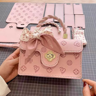 手工编织包包diy材料包手缝自制小方包斜挎樱花包成品送女友礼物