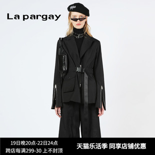 lapargay纳帕佳秋装上衣，设计感小众，收腰气质西装外套女中长款