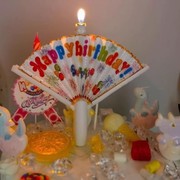 扇子蜡烛生日蛋糕派对烘焙装饰自动展开生日祝福语蜡烛创意惊喜