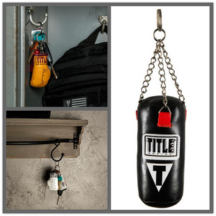 钥匙挂件TITLE拳击手套沙袋钥匙链创意情侣小迷你拳套钥匙扣
