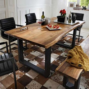 实木复古田园乡村餐桌，办公桌现代简约小户型，饭桌长方形会议桌长桌