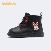 迪士尼ip巴拉巴拉儿童靴子女童，时尚马丁靴2022冬季小童鞋