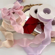 4cm宽花边皱皱丝带鲜花花束包装彩带盒diy材料蝴蝶结绸带