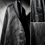 黑色立体颗粒提花 不规则渐变 肌理西装外套服装创意设计师面料