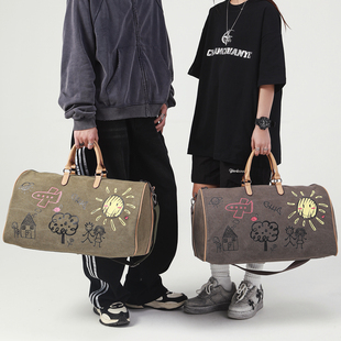 旅行包男款大容量短途旅行袋男女运动健身包手提包行李包帆布背包