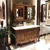 欧式浴室柜组合实木美式卫，浴柜红橡木洗手台，双盆开放漆洗漱台