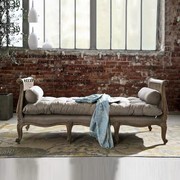 高端定制美式法式实木雕花藤背复古做旧沙发床贵妃榻躺椅古董家具