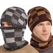 男士针织帽子冬季保暖护脖毛线帽冬天时尚毛线帽骑行加绒防寒棉帽