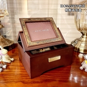日本sankyo木质相框，发条音乐盒八音盒，女友女生儿童女孩生日礼物