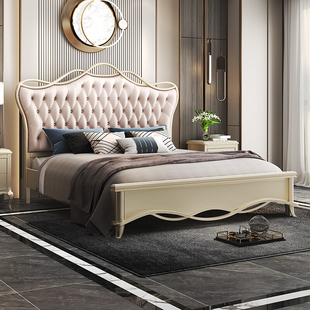 实木婚床美式轻奢床欧式双人床1.8米主卧高端2021法式公主床